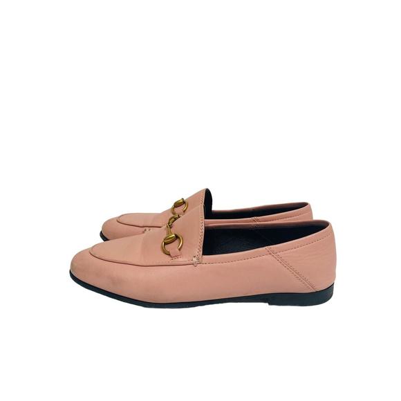 GUCCI Pink Leather Loafers Brixton Horsebit Accent Shoes Flats Size 35 US 5 - Picture 5 of 9